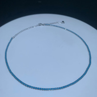 Collier ras-de-cou tennis de haute qualité pour femme, micro-pavé de zircon cubique 5A et turquoise, idéal comme cadeau
