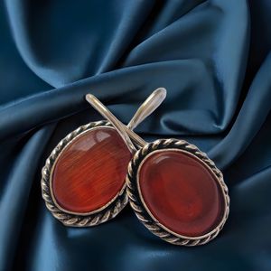 Pendiente de plata esterlina con piedras preciosas marrones de calidad superior Vintage, joyería de moda chapada en oro para mujer, regalo para bodas y fiestas - Product Image 3