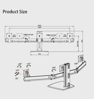 Support ergonomique moderne pour triple moniteur, hauteur réglable, support de 32 pouces pour bureau à domicile, nouveau produit