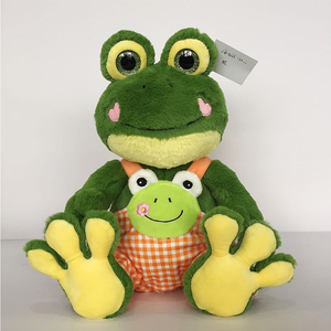 Juguetes de peluche de rana de diferentes animales hechos en fábrica, juguetes de peluche de <span class=keywords><strong>ojos</strong></span> <span class=keywords><strong>brillantes</strong></span> de hipopótamo de tela personalizados para niños, juguetes de peluche de animales bonitos - Product Image 4
