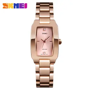 Skmei Fashion Rectangular Diamond Women's Steel Band Quartz Watch Women's Luxury Business Wrist Watch
