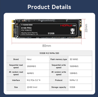 Unidad de Estado Sólido DALUMAK SSD de 256GB/512GB NVMe M.2 PCIe 3.0 22x80mm de Alta Velocidad 2600MB/s de Lectura para Almacenamiento en Computadoras Raspberry Pi