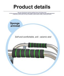 Gấp Phân đi bộ dính với 4 chân có thể điều chỉnh hai bánh xe Walker rollator cho người khuyết tật hoặc bệnh nhân - Product Image 3