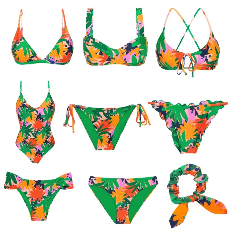 Customized Swimsuit Women OEM Swimsuit Hot Sale Custom Print Swimming Suits Backless 2 Piece Bikini