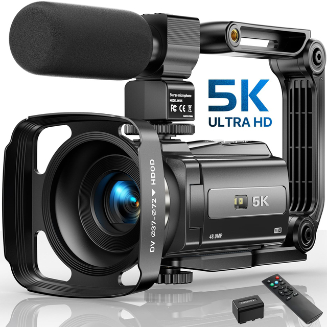 5K High Resolution Vision Angle Video Camera Camcorder IR Night Vision Touchscreen 6-Axis Anti-Shake Remote Control Video Camera