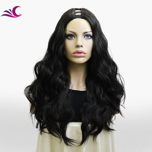 Оптовая продажа длинные прямые черные парики синтетические волосы парики для женщин - Product Image 4