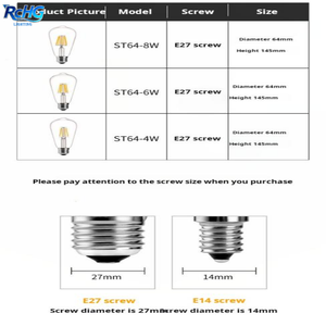 <strong>LED</strong> Edison <strong>Bulb</strong> Filament Light RCHG Retro <strong>E27</strong> Glass CE Certified 2700-6400K Restaurant Light - Product Image 5