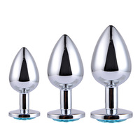 Godemichet Anal en métal pour Couples, jouet sexuel, bijou en cristal, Plug pour anus lisse, entraîneur de fesses