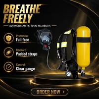 Appareil respiratoire SCBA à air comprimé en acier de 6 L, équipement de sécurité d'urgence, équipement de sauvetage pour la lutte contre les incendies