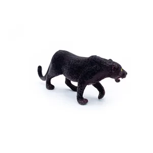 Figura de animal de plástico em PVC realista de alta qualidade para animais selvagens, brinquedo ecológico realista para caminhar, pantera negra