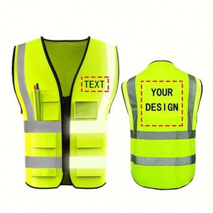 Design Custom Construction Work Jacket Polyester High Visibilit Short Sleeve Safety Vest with logo and T-shirt - Product Image 2