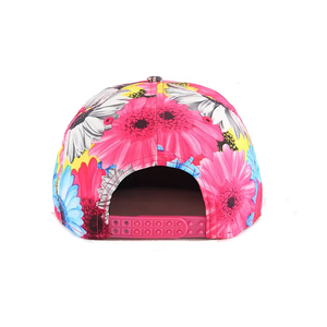 Casquette de baseball Hip Hop à visière plate avec broderie florale vibrante, 100% polyester - Product Image 3