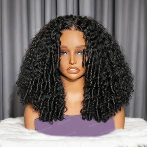 Parrucca in Capelli Ricci Birmani Naturali, Senza Colla, Pre-Piumata, Pronta da Indossare, con Chiusura in Pizzo HD 4x4 5x5 per <span class=keywords><strong>Donne</strong></span> Nere - Product Image 4