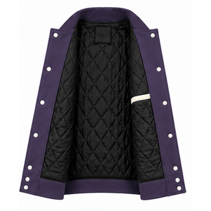 OEM High Street <b>Baseball</b> <b>Jacket</b> <b>Men</b> High Quality Stand Collar Leather Sleeves Custom Made Winter Varsity <b>Jacket</b> Outerwear - Product Image 6