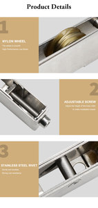 Polea de rueda de rodillo de ventana de puerta corredera ajustable de acero inoxidable pesado con rodamiento para ventana de puerta de aluminio automática - Product Image 6
