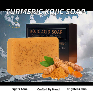 Turmeric Kojic Acid Solid Handmade <b>Soap</b> Bar for Face & Bath Cleansing Anti-Acne Whitening Moisturizing All Skin Types - Product Image 2