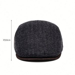 British Style Outdoor Casual Dress Fashion Men Beret Cap Ivy <b>Hat</b> With PU Leather Bill - Product Image 4