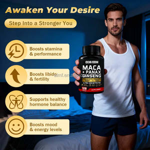 Konsantre Siyah Kırmızı Sarı Maca 10000mg Kore Panax <span class=keywords><strong>Ginseng</strong></span>'i 1400mg Yetişkinler İçin Besin Takviyesi Enerji Dayanıklılığı Odaklanmayı Destekler - Product Image 3