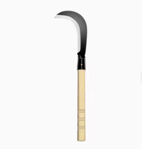 Falce in acciaio al carbonio di grado industriale con manico in legno per l'agricoltura erba riso raccolta agricoltura falce strumento - Product Image 1