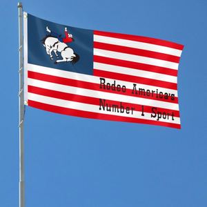 Bandera Deportiva Rodeo America Número 1 del Mundo, 3x5 Pies, para Exteriores, con Ojales de Latón de Colores Brillantes, Decoración de Poliéster 100D - Product Image 4