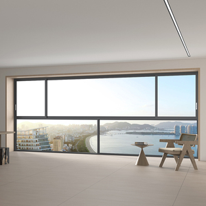 Finestre Scorrevoli Orizzontali Moderne in Vetro con Profili in Lega di <span class=keywords><strong>Alluminio</strong></span> per Edifici, Uffici, Dormitori, Appartamenti e Hotel - Product Image 5