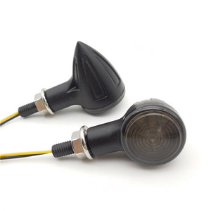 ไฟเลี้ยว LED แบบกระสุนอัลลอยด์สังกะสี 12V แบบสากล, ไฟเลี้ยวหน้า/หลังสำหรับรถจักรยานยนต์ครุยเซอร์ - Product Image 1