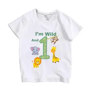 Kaus Logo Pribadi Bayi Laki-laki Perempuan Selamat Ulang Tahun Cetakan Huruf Ulang Tahun untuk Anak-anak TSFM-006
