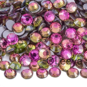 OLeeya Factory Wholesale Pink Colors Cold Fix Rhinestones Glass Crystals Pink Flat Back Rhinestone Non Hot Fix for High Heels - Product Image 3