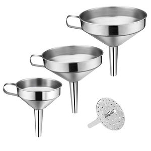 <span class=keywords><strong>Metal</strong></span> 3pcs Funis Grande Médio Pequeno Grau Alimentar Mini Aço Inoxidável Funil para Cozinha Uso Enchimento Garrafas Flask Cozinhar - Product Image 2