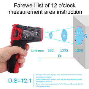 Thermomètre infrarouge HABOTEST HT651D 50°C à 800°C Mesure de température industrielle sans contact - Product Image 4