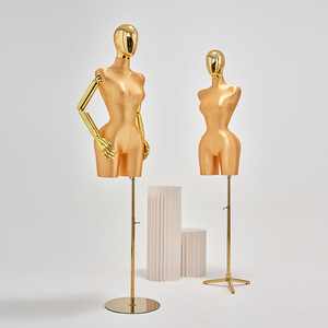 Ready to Ship Curvy <strong>Female</strong> Plus Size Manikin Bbl Dress Upper Body <strong>Dummy</strong> Big Breast <strong>Plastic</strong> Gold Mannequins - Product Image 2