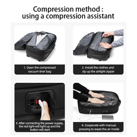 Sac à dos antivol approuvé pour les voyages d'affaires avec pompe à air intégrée, compartiment pour ordinateur portable 17 pouces, sac de voyage TSA avec compression sous vide