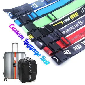 Toptan özel Logo bagaj askıları taşınabilir bavul kemerleri seyahat aksesuarları çanta askıları