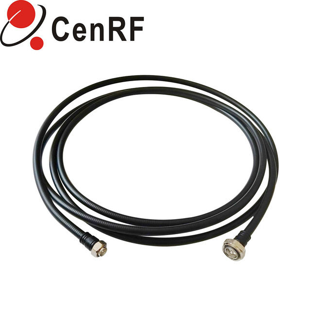Low PIM 1/2'' Super Flexible Coaxial Cable RF Antenna Jumper Cable With DIN-Male To 4.3-10 Mini Din Male Connector