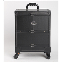 Valise à maquillage personnalisée avec logo, en aluminium et cuir PU, portable, pour tous types de cosmétiques