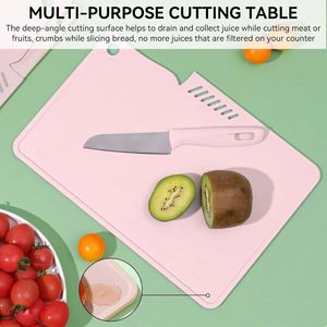 Juego de Tablas de Cortar Multifuncionales de Plástico PP con Logotipo Personalizado, Cuchillo para Frutas, Herramienta Auxiliar para Cocina y Camping - Product Image 2
