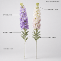 Fleurs artificielles au toucher réel Joho Delphinium, bouquet à longue tige de 82 cm, décoration d'intérieur, remplisseurs de vase, vente en gros, fournisseur OEM ODM en vrac
