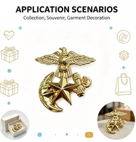 Badge métallique OEM 3D gaufré Aigle Ancre Étoile, émail dur, pour broche décorative personnalisée, moulage pour uniforme