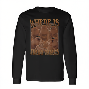 T-shirt à manches longues unisexe pour adulte, col rond, impression numérique, promotionnel, motif « Where Is Jimbo James Marcus The Worm Meme » - Product Image 2