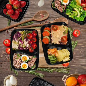 Reusable Disposable PP Food <b>Containers</b> 2 Compartment Food Grade Meal Prep Storage <b>Container</b> <b>Boxes</b> - Product Image 3