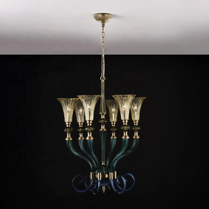 Villa Hôtel Maison Luxe 6 Lumières Murano Fait Main Verre <span class=keywords><strong>Vert</strong></span> Décoratif Grand Salon Moderne <span class=keywords><strong>Lustre</strong></span> Led - Product Image 6