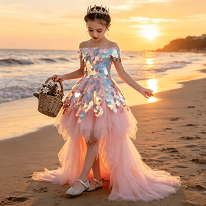 <span class=keywords><strong>Vestido</strong></span> de Gala <span class=keywords><strong>para</strong></span> Niñas con Cola de Tul Asimétrica, <span class=keywords><strong>Vestido</strong></span> de Fiesta de Cumpleaños <span class=keywords><strong>para</strong></span> Niñas, <span class=keywords><strong>Vestido</strong></span> Formal de Princesa <span class=keywords><strong>para</strong></span> Niñas de las Flores en Bodas - Product Image 3