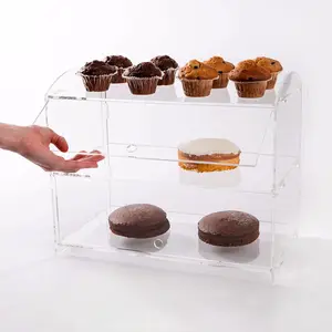 Vitrina de panadería de acrílico transparente para fiesta, panadería, donut, galleta, cocina y cajas de mostrador al por menor