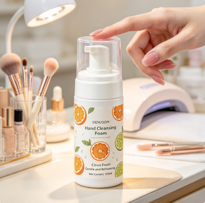 Mousse <span class=keywords><strong>detergente</strong></span> mani per salone di bellezza a marchio privato, post-manicure, schiuma idratante senza risciacquo, delicata per la pulizia della polvere delle unghie - Product Image 1