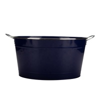 Seau à glace Kimleyda de grande taille, design ovale traditionnel, en métal galvanisé, pour une utilisation en extérieur