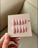 Faux ongles press-on faits main, rose clair, minimalistes, nude, vente en gros