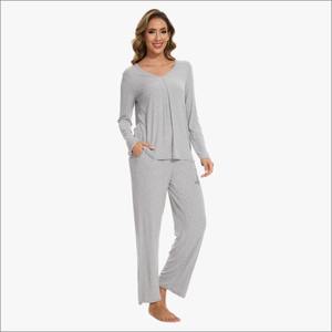Ropa de Dormir Suave para Mujer, Pijama de Bambú y Algodón Personalizado, Conjunto de Pijama para Mujer, Fabricante de Ropa - Product Image 1