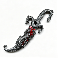 Dards décoratifs populaires de 45 cm et 1,0 kg, ornés de dragons orientaux, disponibles en rouge et bleu pour collection de cosplay