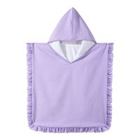 DANCURKEY Seersucker Baby Towel With Hood Ruffle Kids Beach Towel Wholesale Hooded Beach Towel