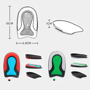 Silicone Gel Heel Cushion Insoles Anti-Skid Pad Design For Foot Pain Relief Height Increasing Orthotics Feet Soles Protection
